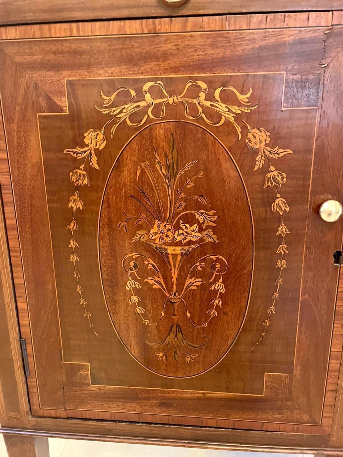 Quality 19th Century Mahogany Inlaid Marquetry Sideboard By Hewetsons, London photo 5850.0