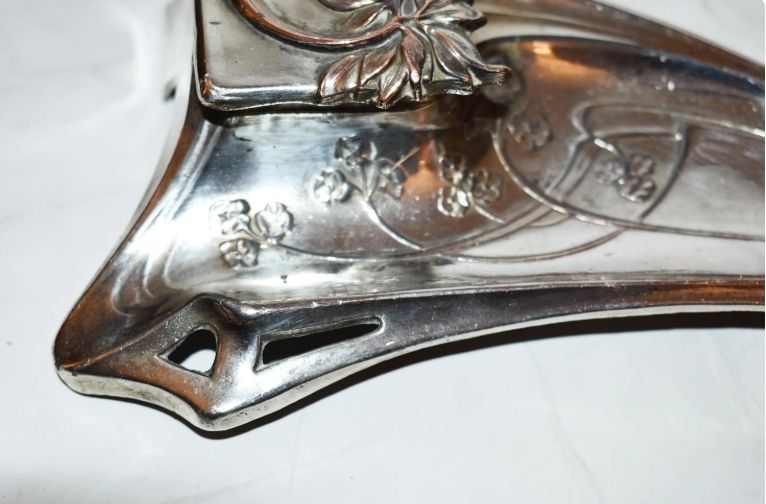 Royal Zinn Pen Tray And Inkwell   Stunning Art Nouveau Design Classic photo vintage