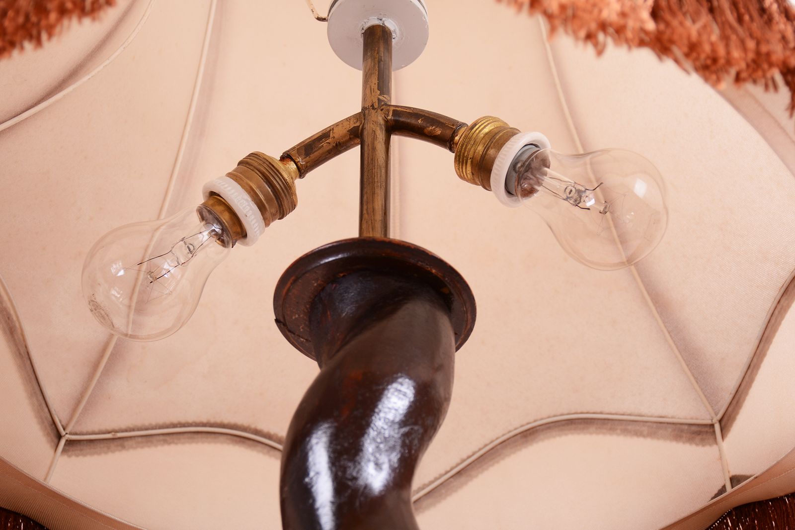 photo for sale Restored Art Deco Floor Lamp, Oak, Polish, New Electrification, Czech, 1920s