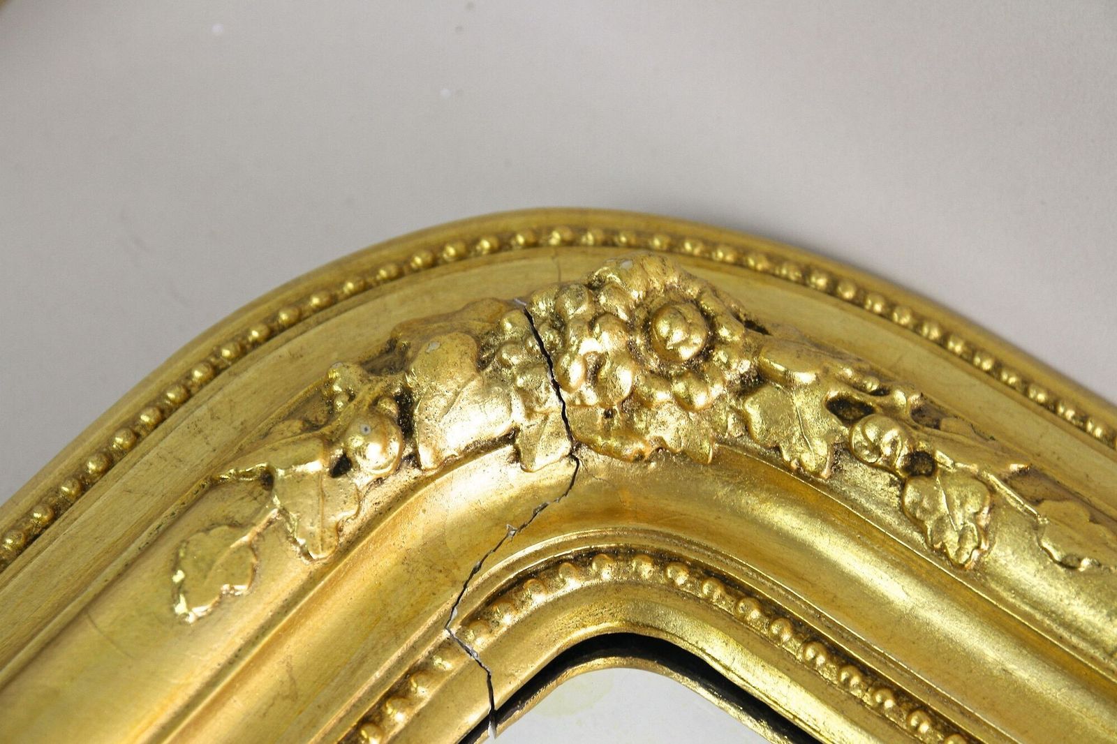 2250.0 19th Century Golden Biedermeier Wall Mirror With Floral Design, Austria Ca. 1840 photo