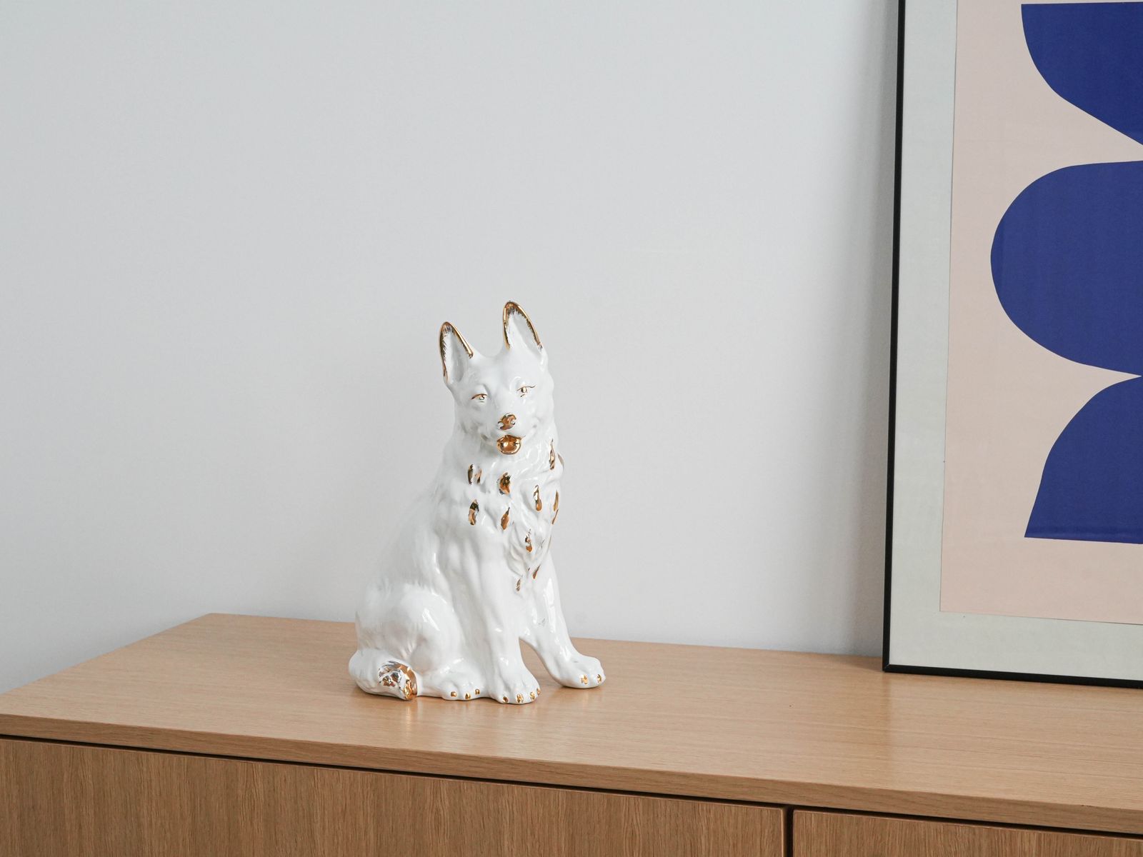 Porcelain Dog Figurine 1960s Made In Europe photo furniture
