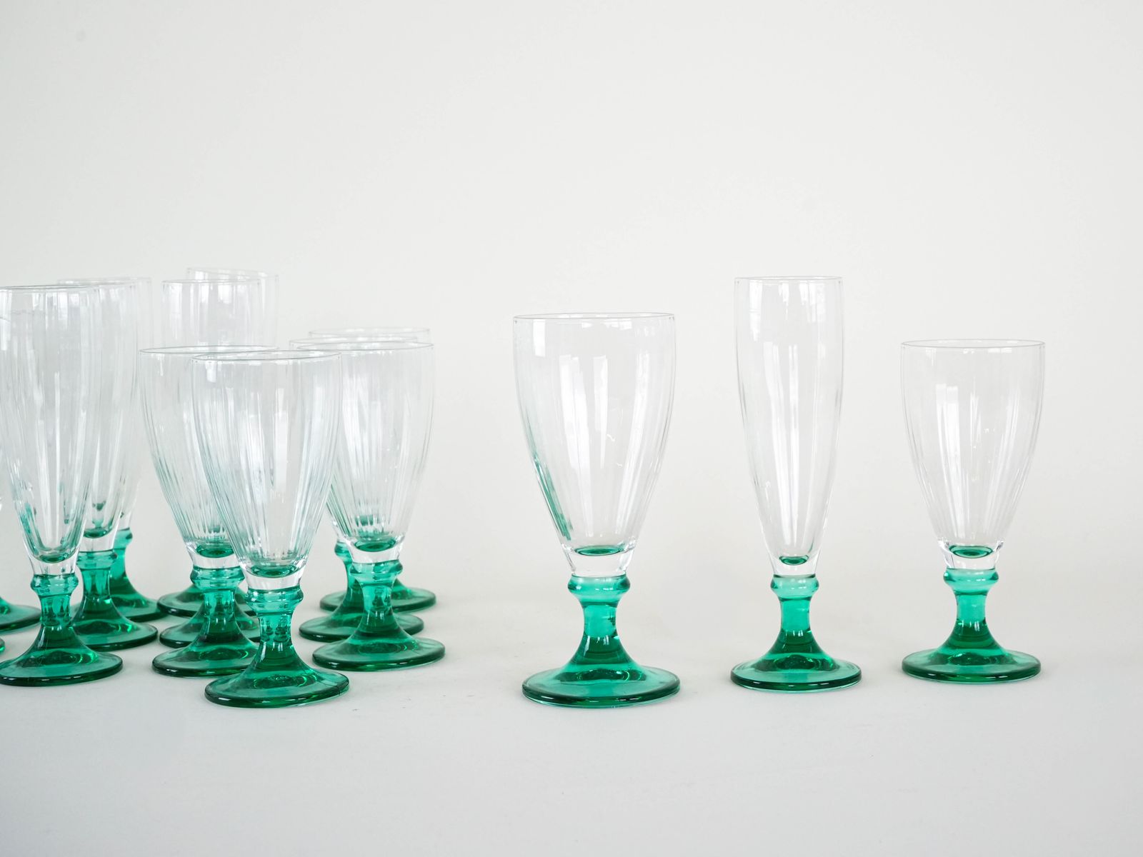 Set Of Wine And Champagne Glasses 1970s Made In Italy photo vintage