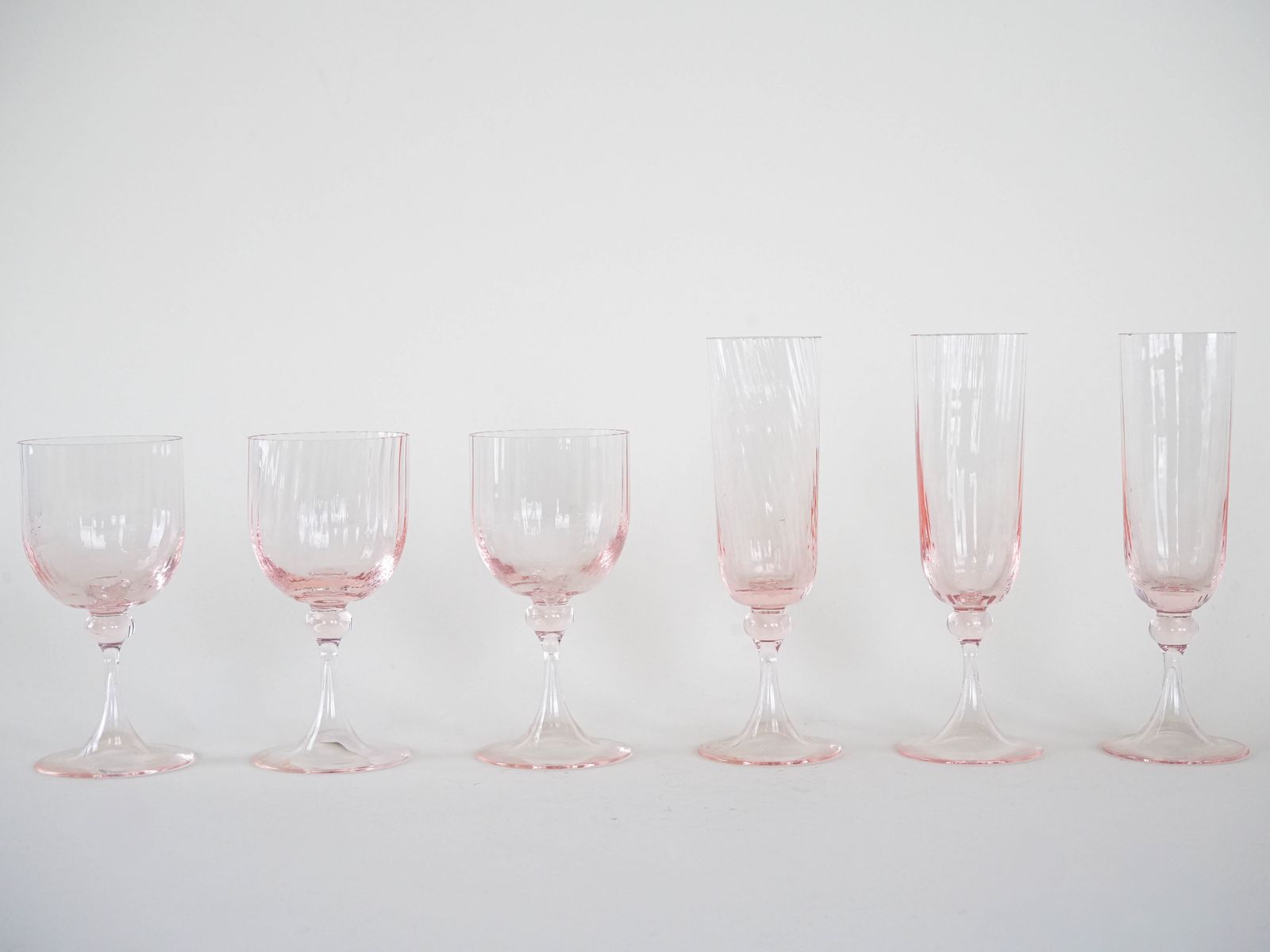 Set Of Pink Glasses French Design 1970s  Made In France photo Home Decor