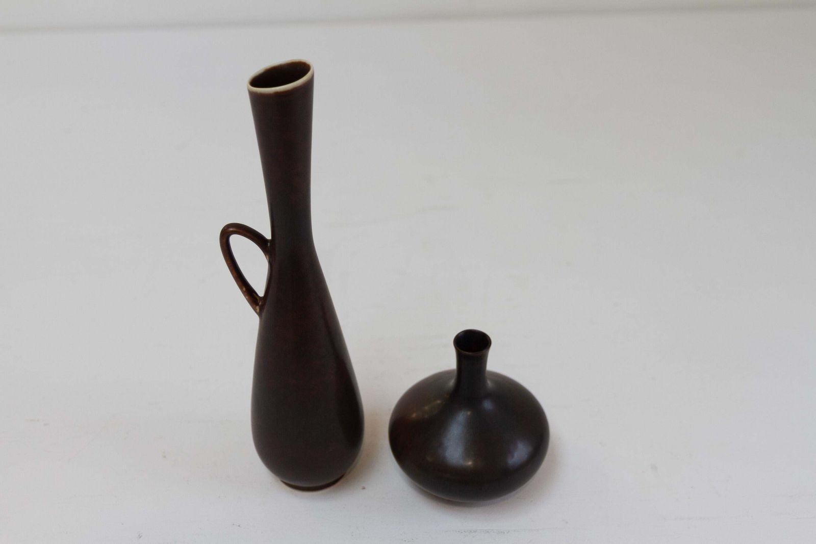 photo for sale 2 Stoneware Vases By Carl Harry Stålhane For Rörstrand Sweden, 1950s.
