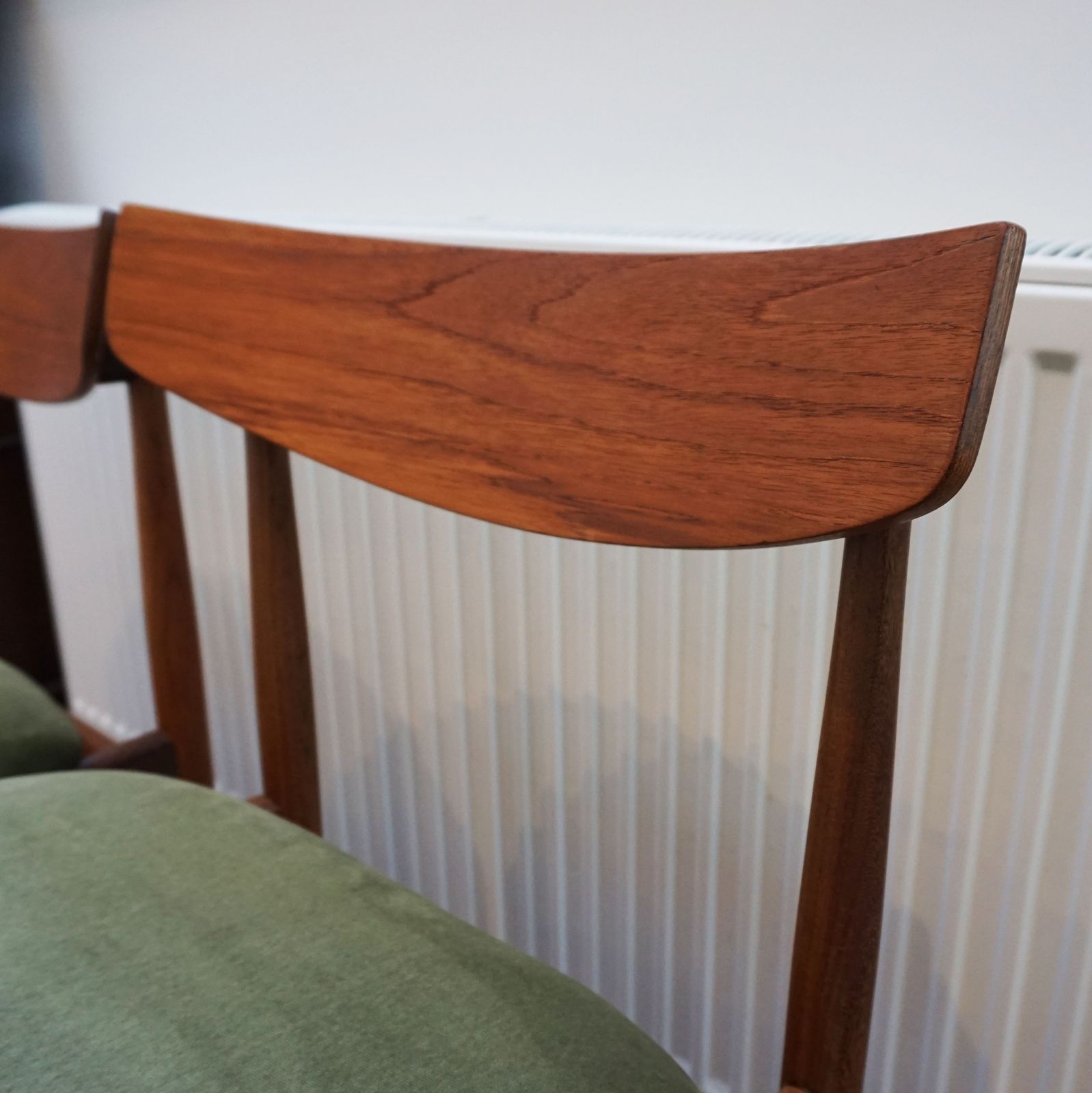 2x G Plan Teak Dining Chairs Reupholstered Velvet Mid Century Modern Scandi Style photo Furniture