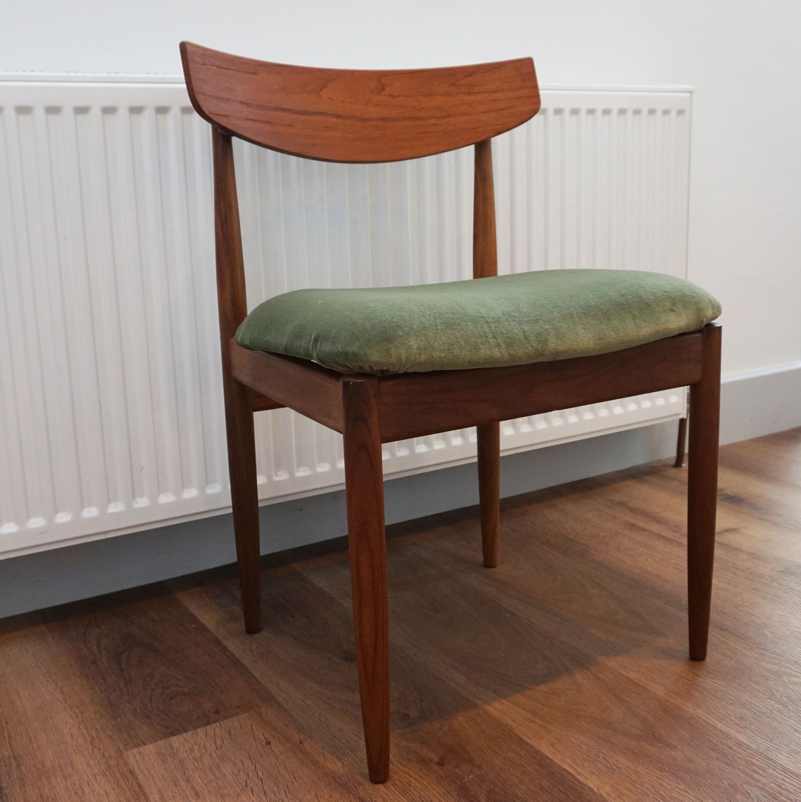 2x G Plan Teak Dining Chairs Reupholstered Velvet Mid Century Modern Scandi Style photo buy
