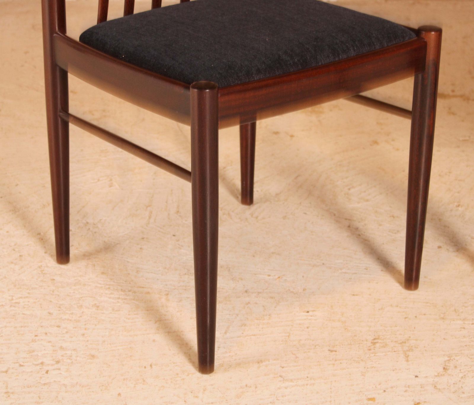 Set Of 6 Danish Mid Century Mahogany Dining Chairs By H.W. Klein For Bramin, Circa 1960s photo vinterior