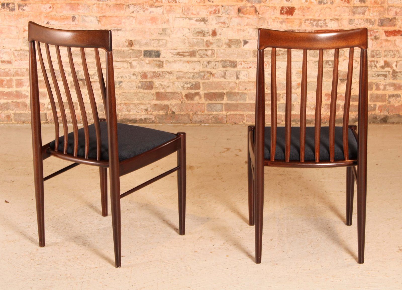 Furniture Set Of 6 Danish Mid Century Mahogany Dining Chairs By H.W. Klein For Bramin, Circa 1960s photo