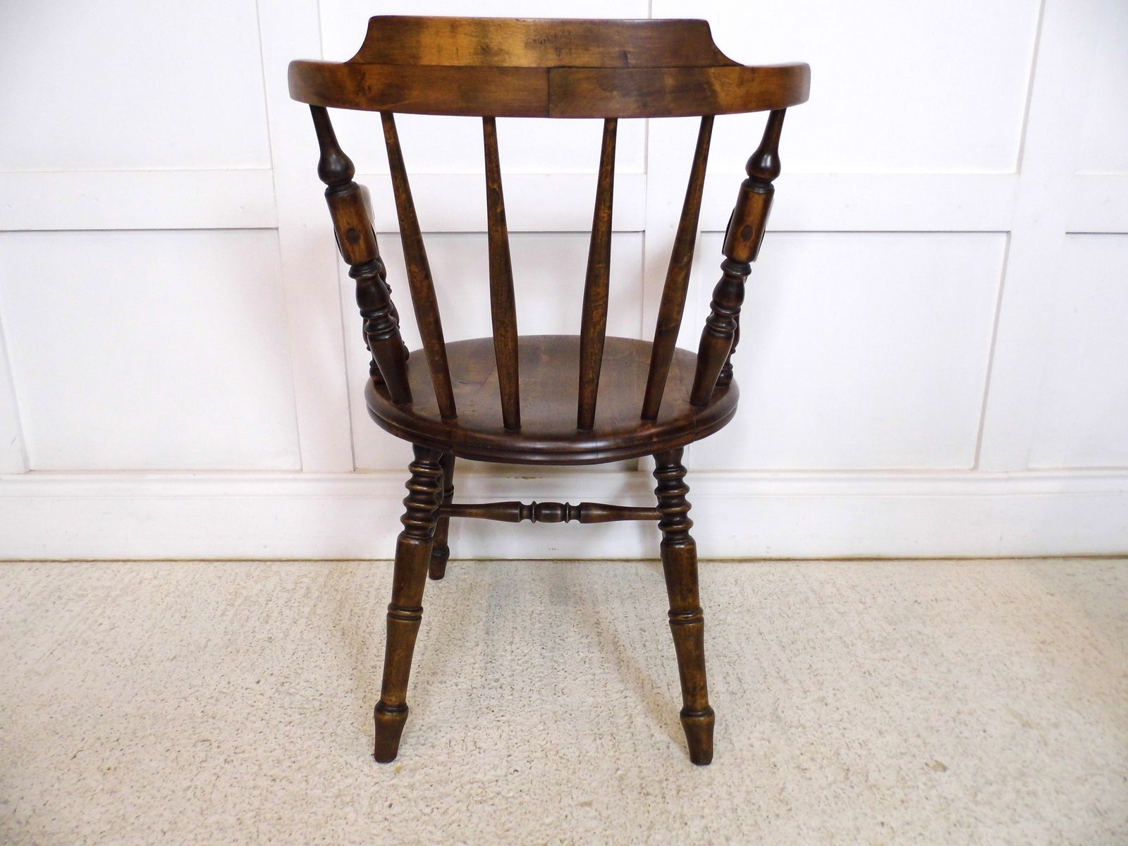 Antique Fireside Elbow Penny Armchair Desk Victorian Beech Chair 1890s photo buy