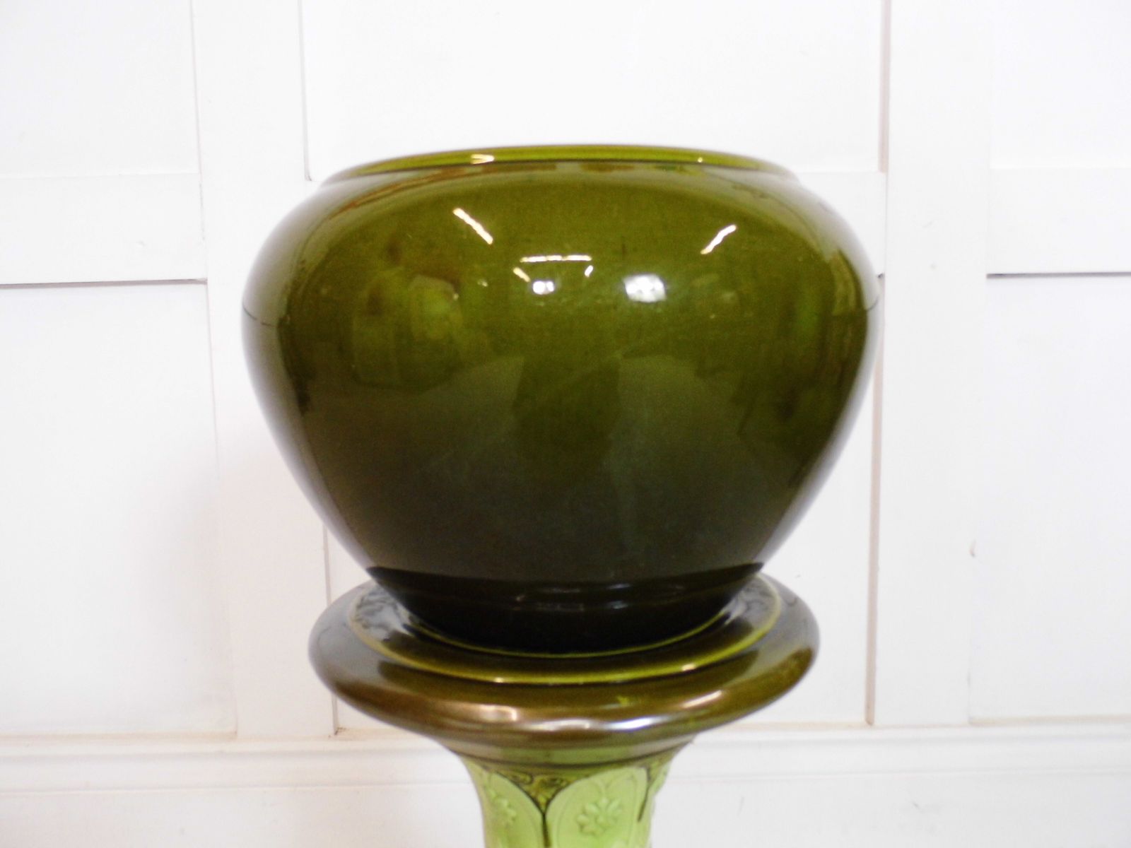 Antique Art Nouveau Bretby Jardiniere Stand And Vase Urn Decorative English 1900 photo vintage