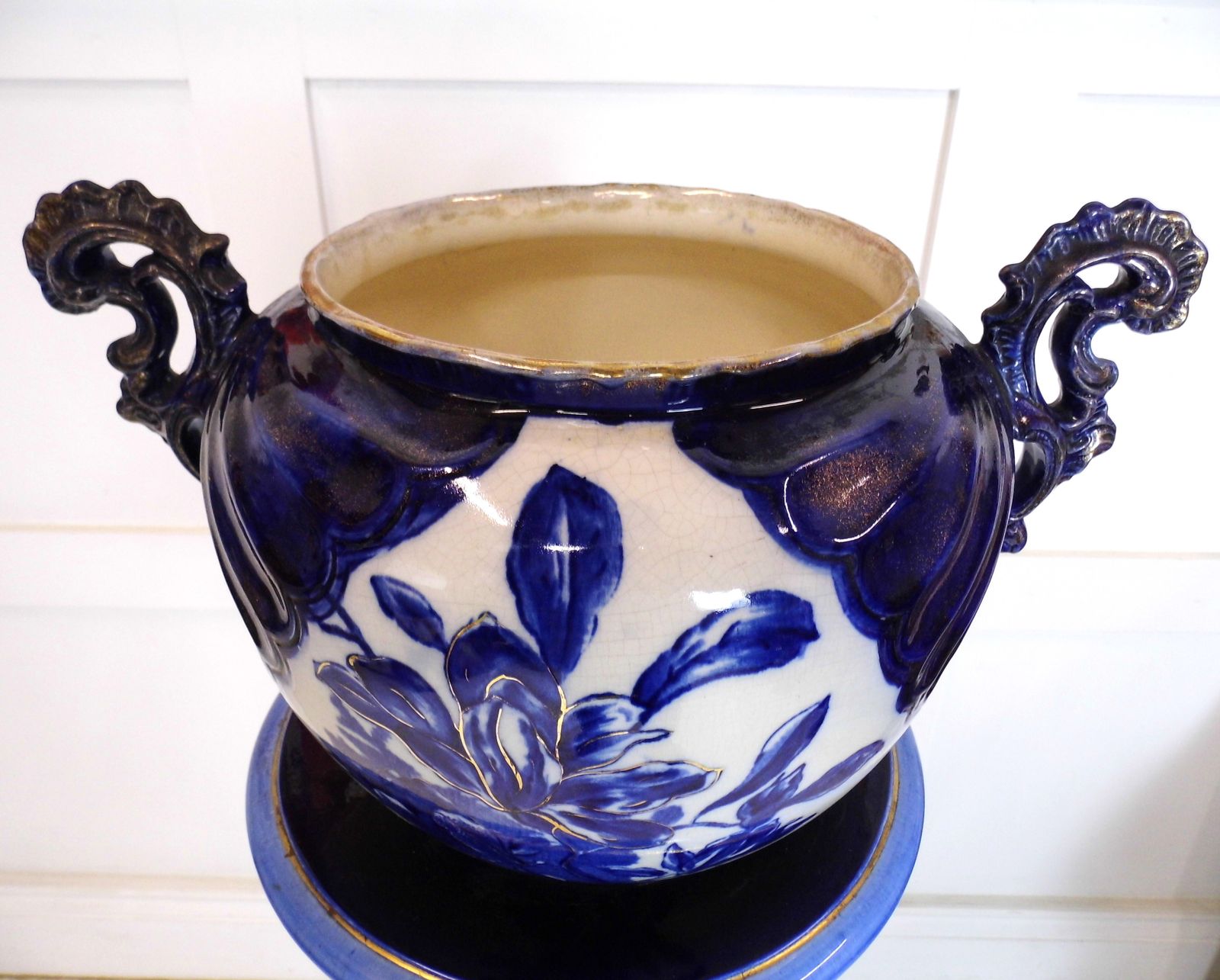 Victorian Jardiniere 19th Century Thomas Forester And Sons Floral Phoenix Ware photo for sale