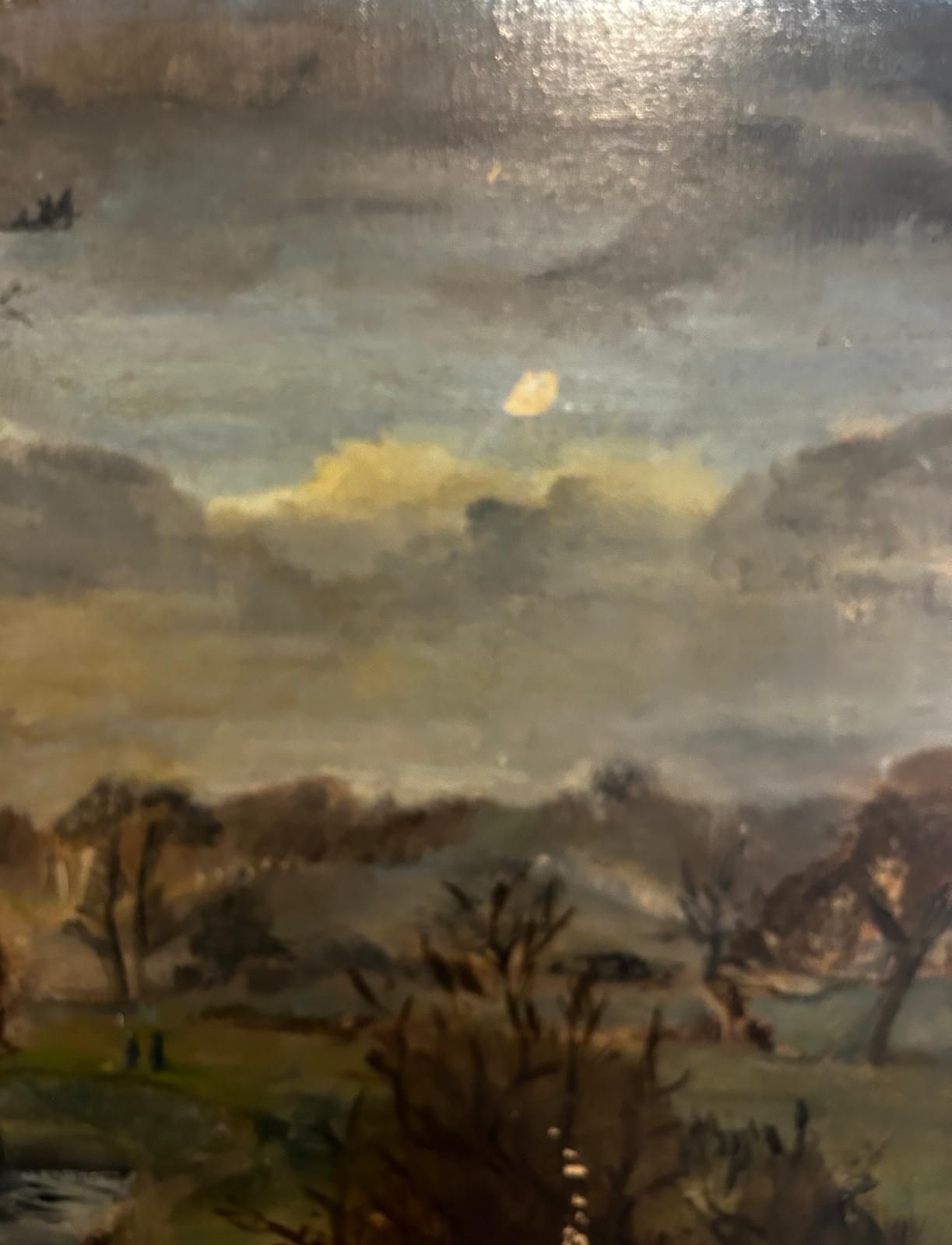 1920' Oil Painting Of A Lush River Scene photo 75.0