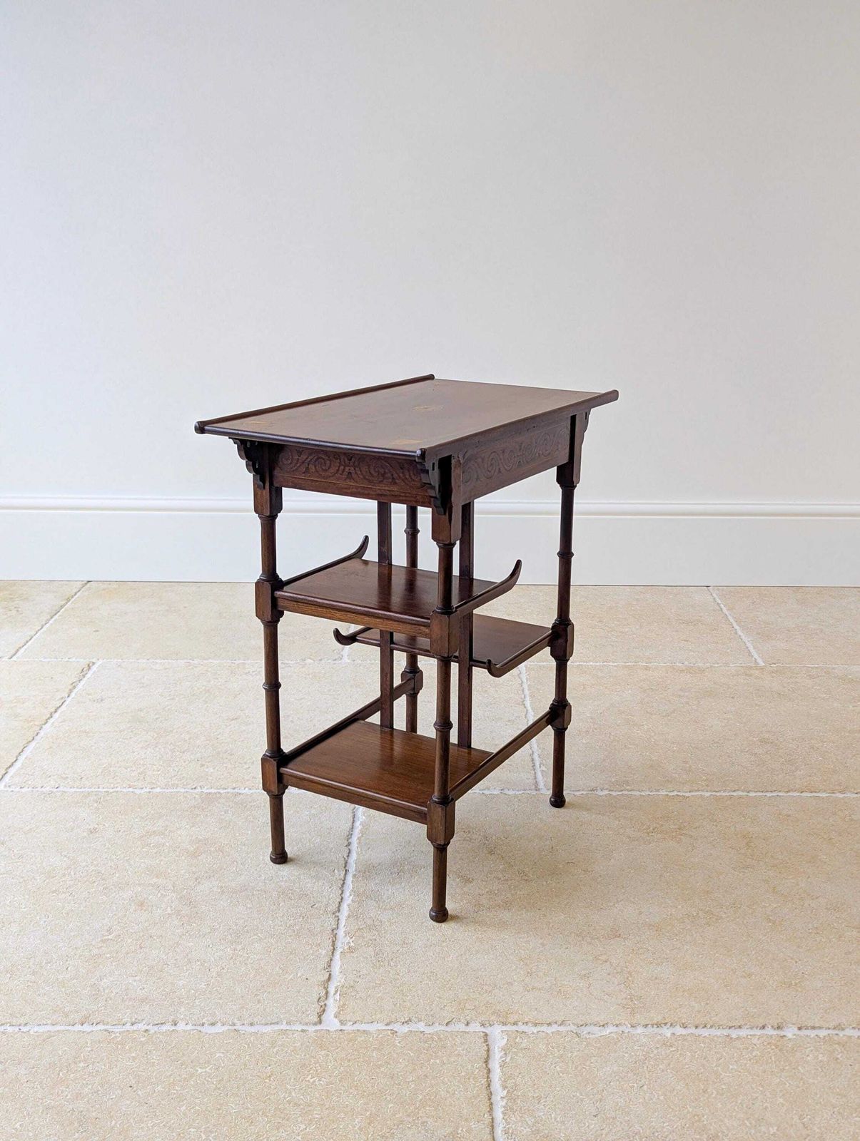 Antique Edwardian Mahogany Anglo Japanese Pagoda Occasional Table C.1910 photo vinterior