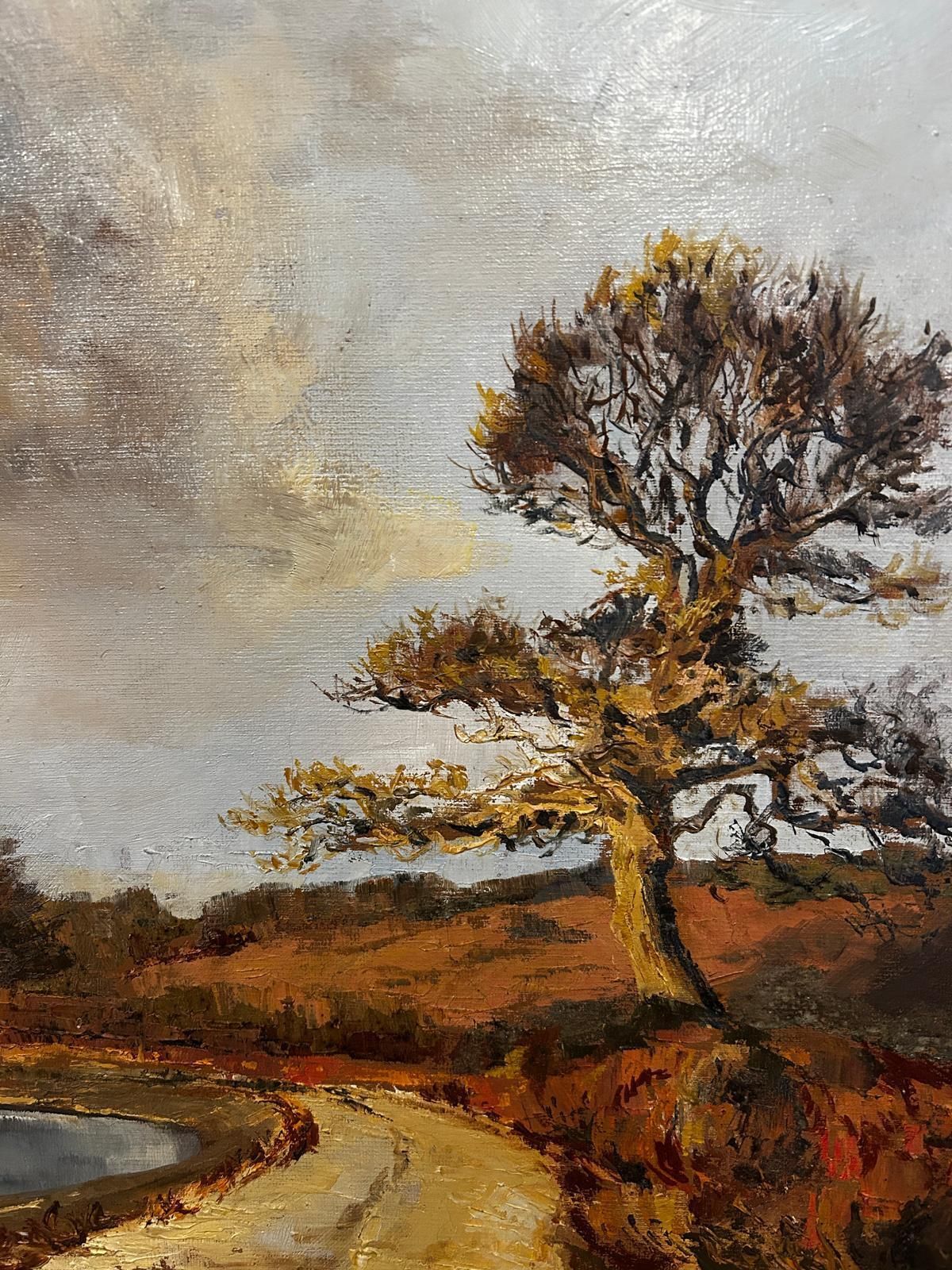 "Stomr Cloud" Mid Century Landscape Oil Painting By Jessica Bohannan Framed photo vinterior