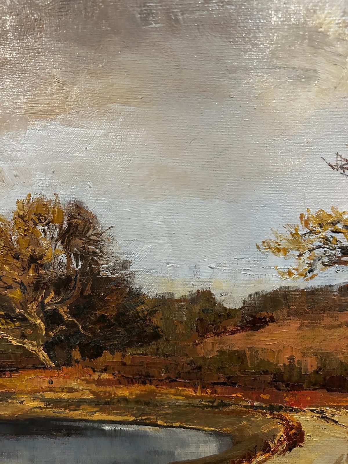 photo for sale "Stomr Cloud" Mid Century Landscape Oil Painting By Jessica Bohannan Framed