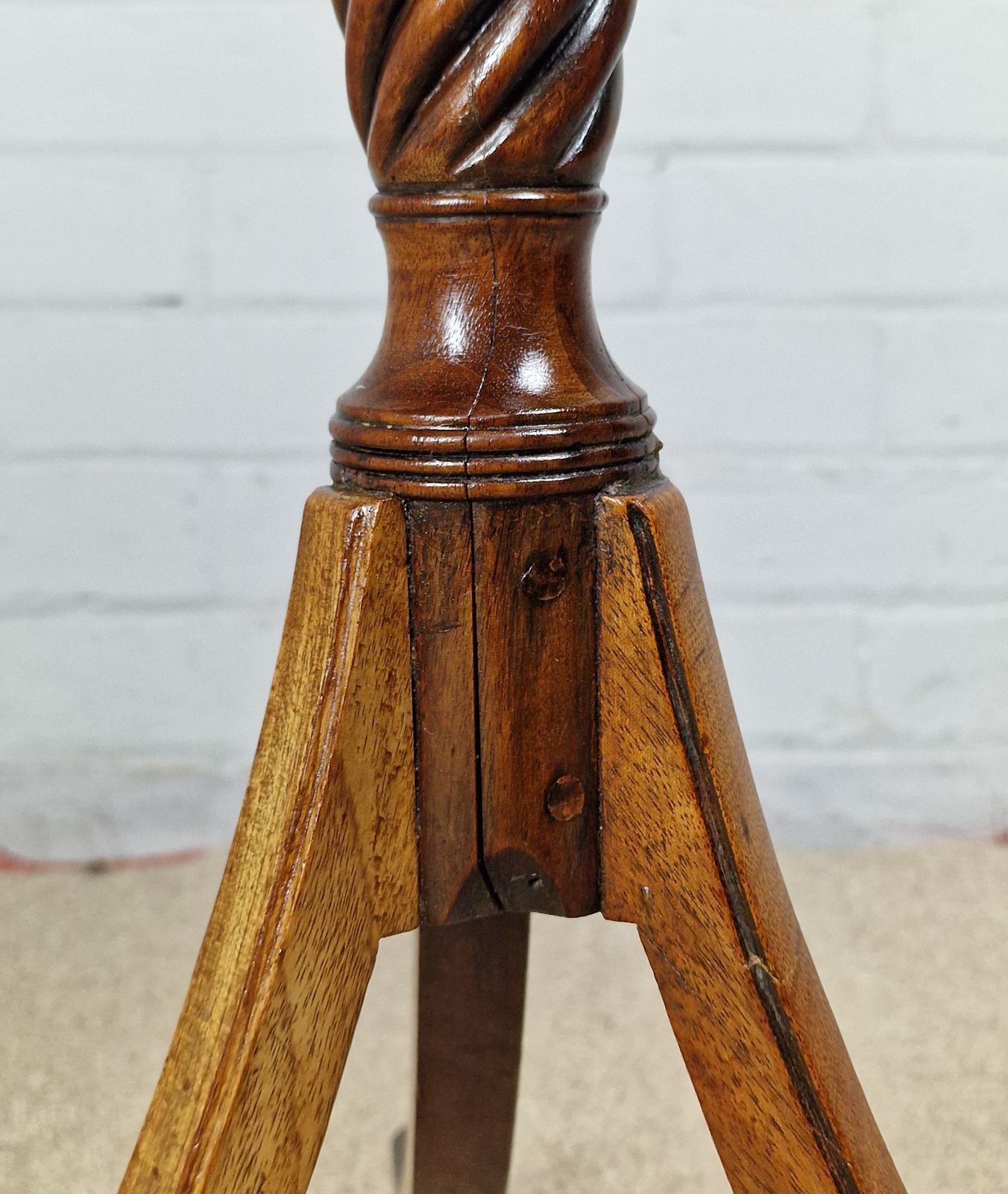 photo furniture A Regency Mahogany And Boxwood Strung Tripod Table   Early 19th Century
