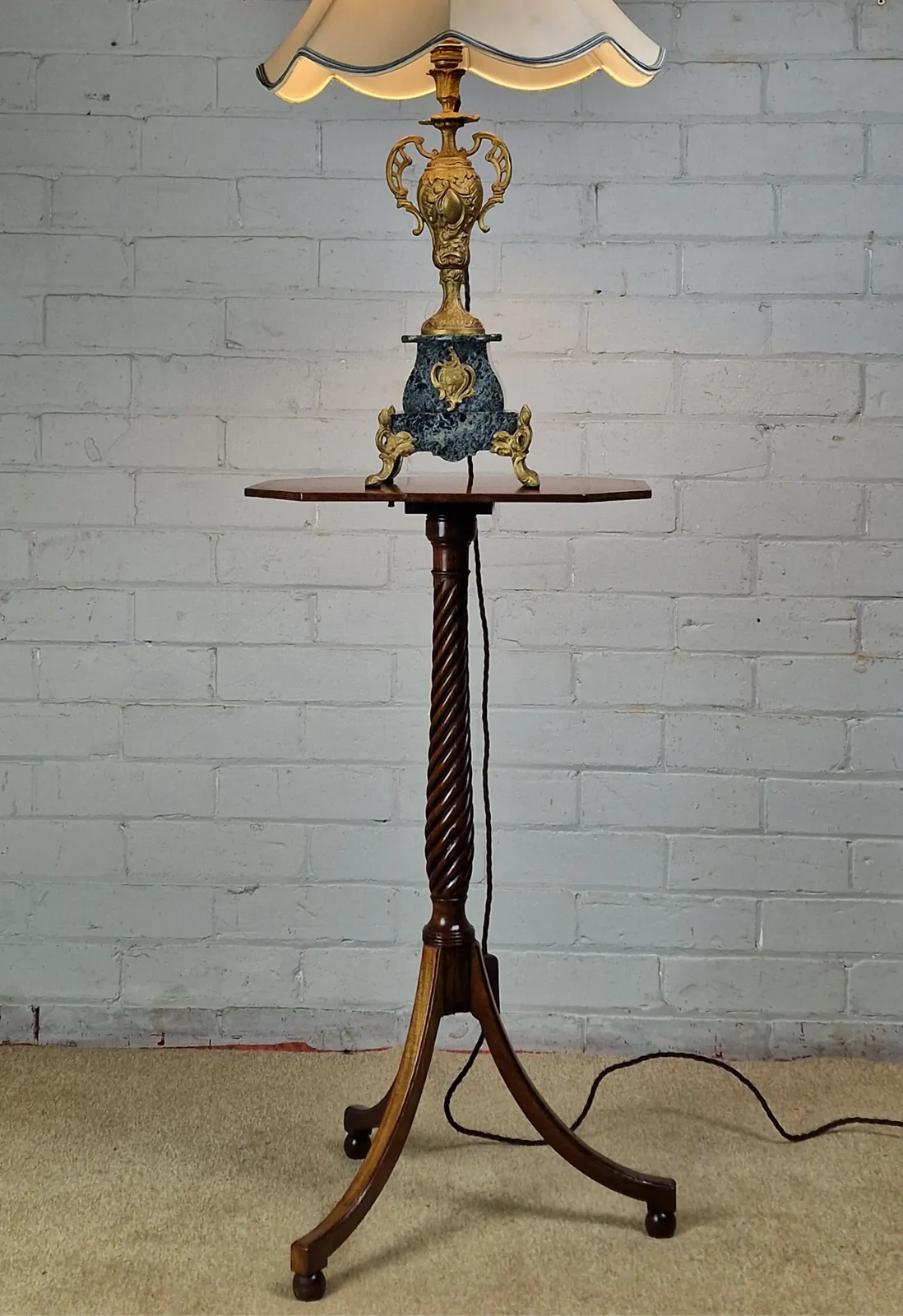 photo for sale A Regency Mahogany And Boxwood Strung Tripod Table   Early 19th Century