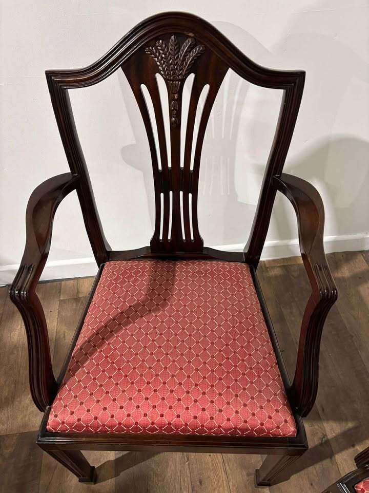 Pair Of Reproduction Mahogany Carver Armchairs photo for sale