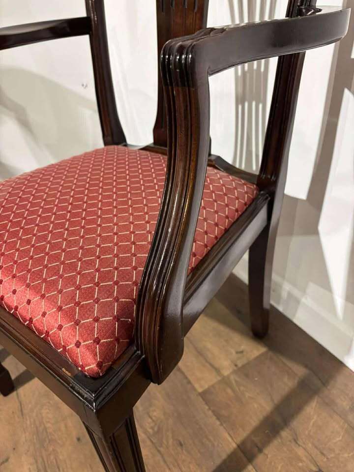 Furniture Pair Of Reproduction Mahogany Carver Armchairs photo