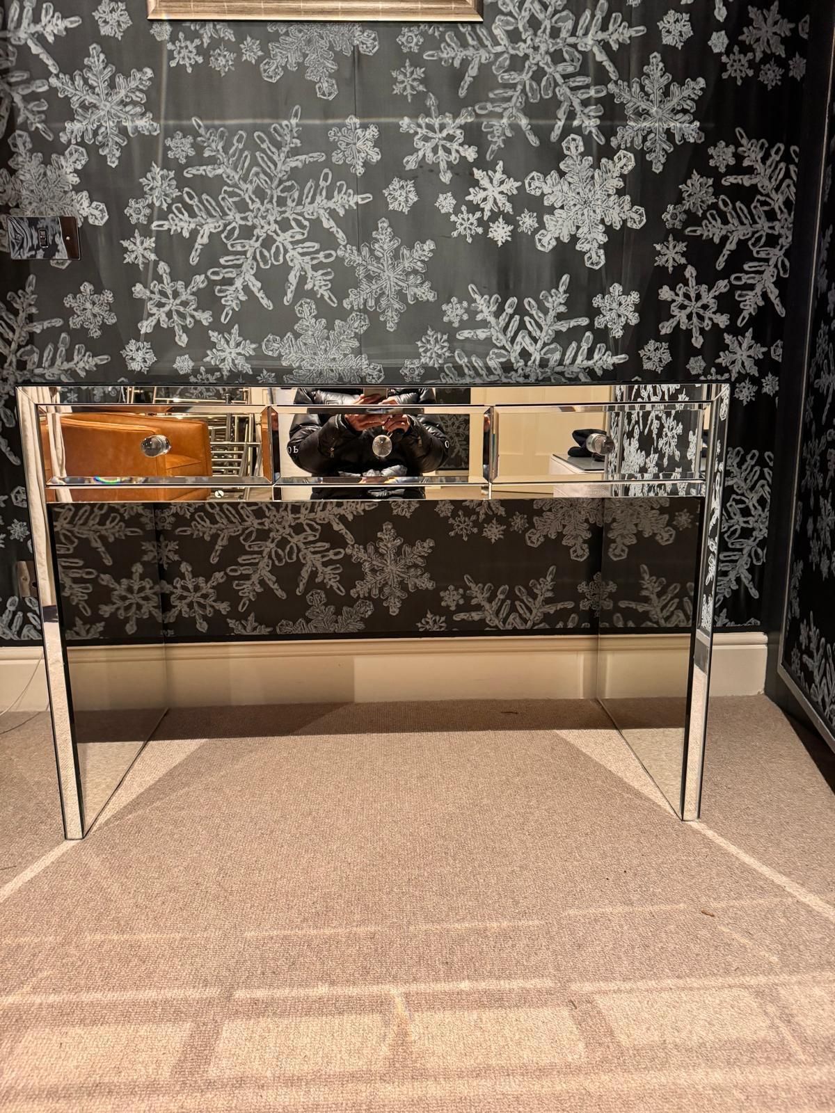 Borghese Art Deco Mirrored Console/Vanity Desk.