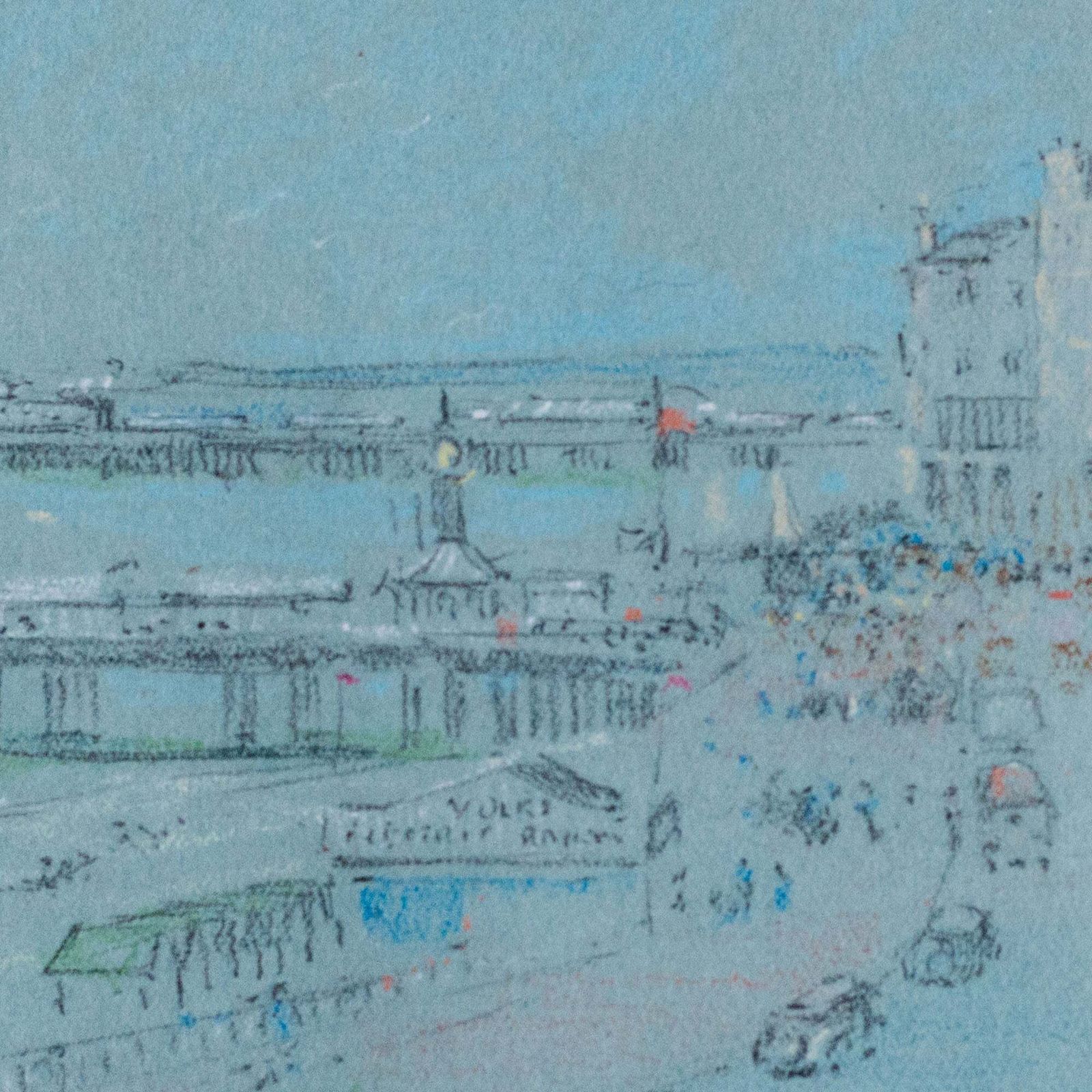 Brighton Pier En Royal Albion Hotel 1938 – Potloodtekening. photo Kunst