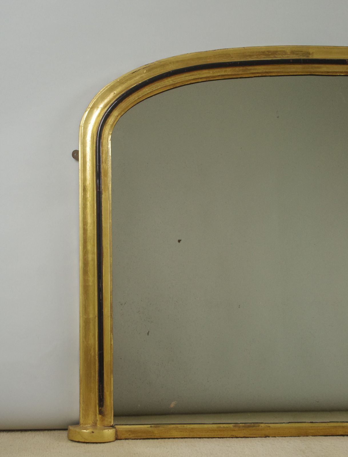 Victorian Gilt And Ebonised Arch Top Overmantle Mirror photo furniture