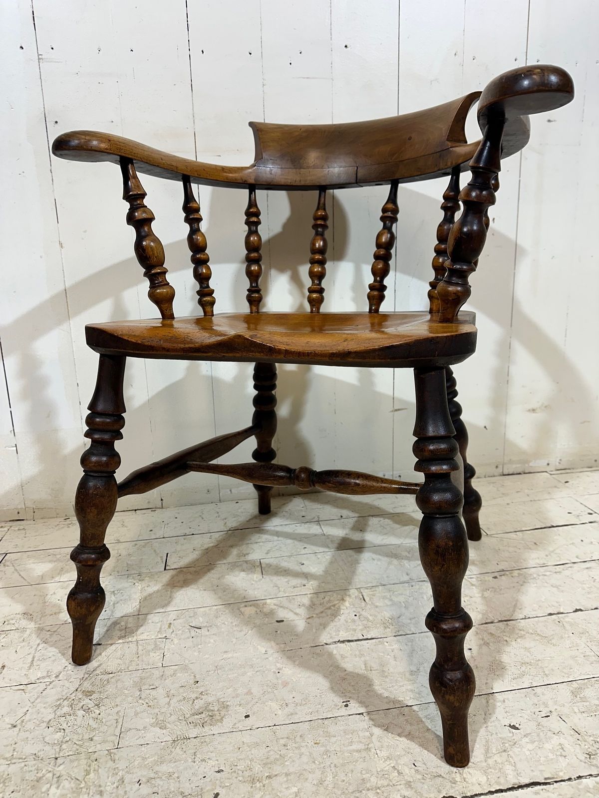 Hand Crafted Victorian Captains Armchair In Birch And Elm photo vinterior