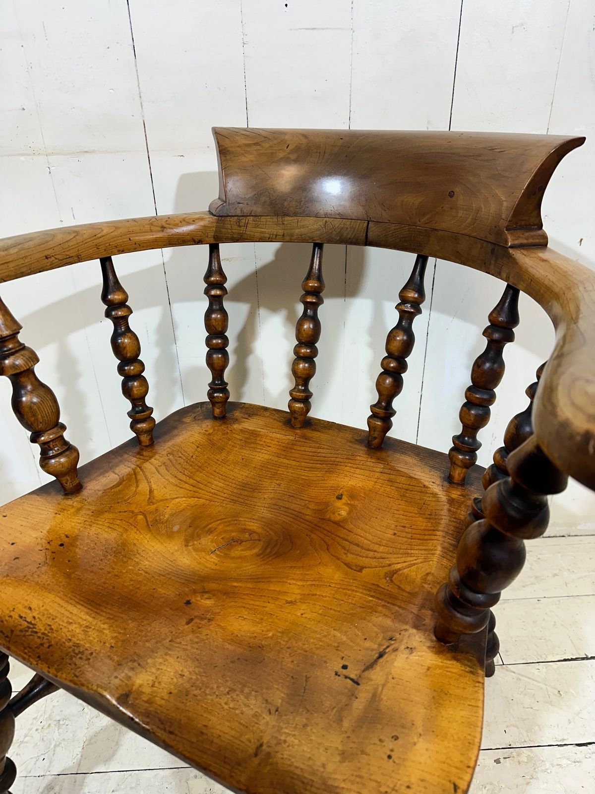 Hand Crafted Victorian Captains Armchair In Birch And Elm photo vintage