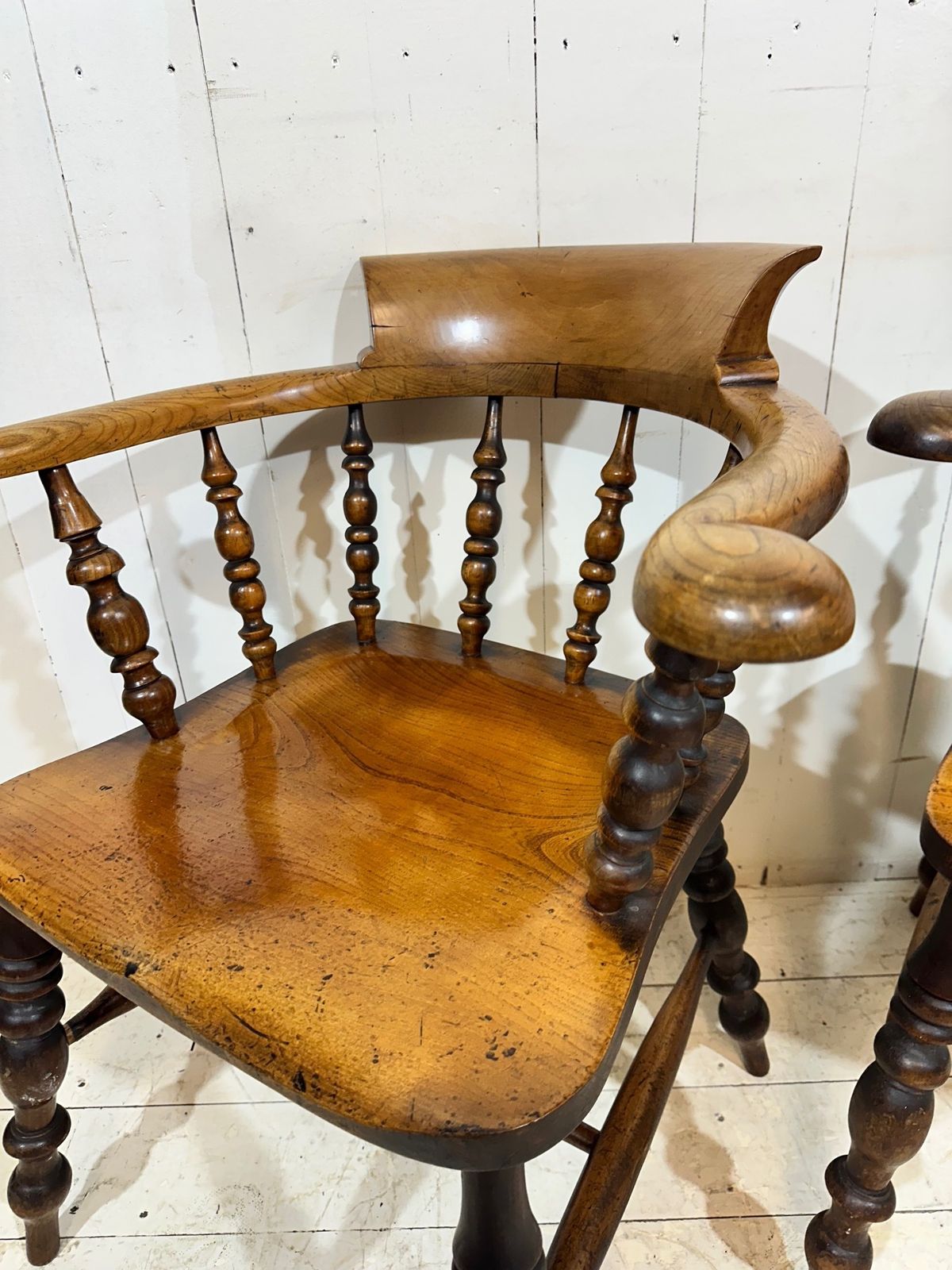 Furniture Hand Crafted Victorian Captains Armchair In Birch And Elm photo
