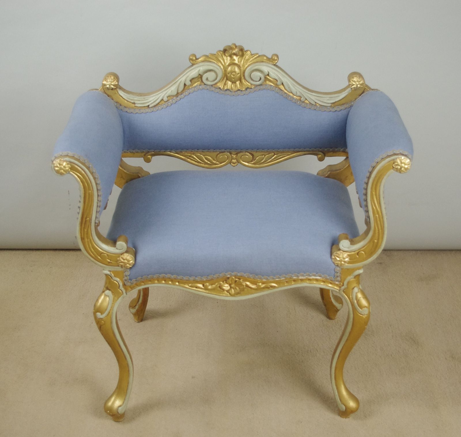 photo vinterior 19th Century French Gilt Occasional Chair With Scroll Arms