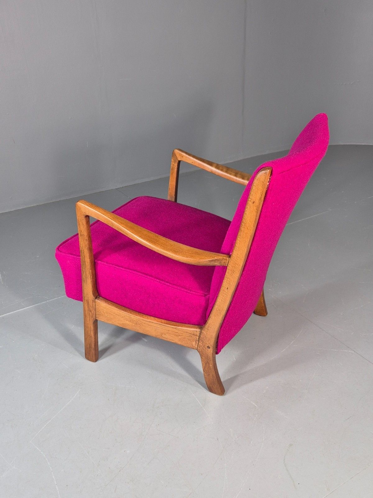 Furniture Vintage Mid Century Lounge Chair 1950s Swedish New Upholstery Eb11776 Mnor photo