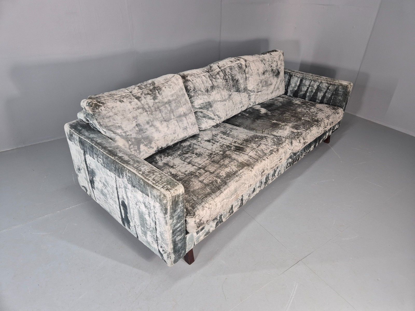 Furniture Huge 4 Seater Settee Turquoise Velvet Ex Hotel Modern Design Retro Eb11774 M4ss photo