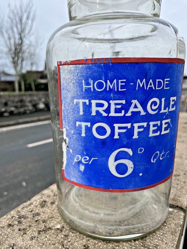 photo buy Antique Edwardian Home Made Treacle Toffee Shop Counter Display Glass Sweet Jar