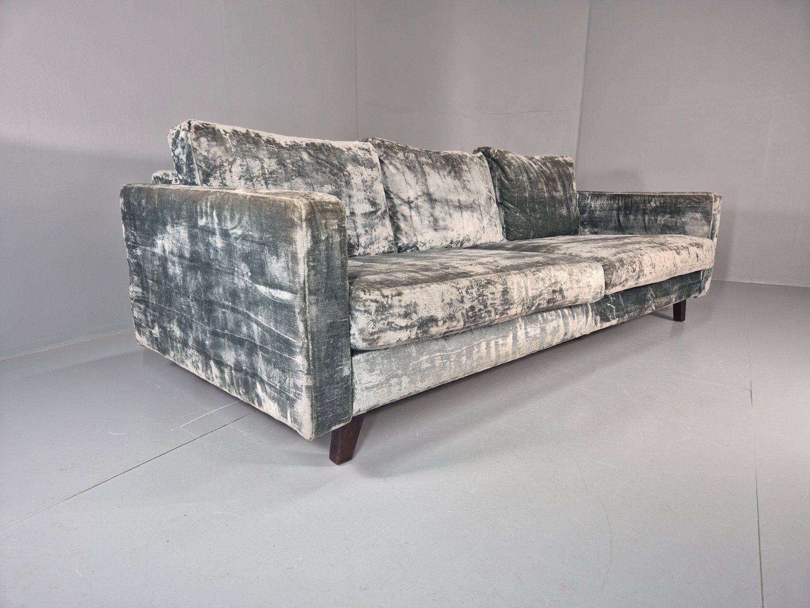 Huge 4 Seater Settee Turquoise Velvet Ex Hotel Modern Design Retro Eb11608 M4ss photo furniture