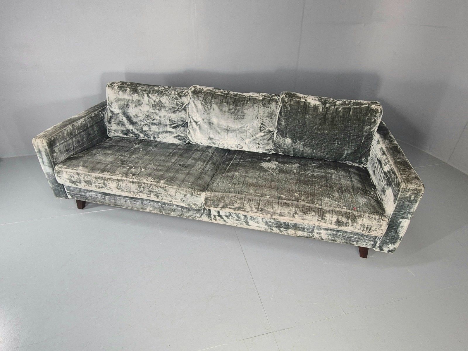 Furniture Huge 4 Seater Settee Turquoise Velvet Ex Hotel Modern Design Retro Eb11608 M4ss photo