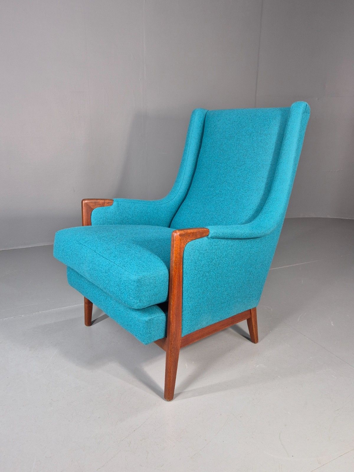 Vintage 1960s Lounge Chair Reupholstered Blue K E Ekselius For Joc Eb11092 Mnor