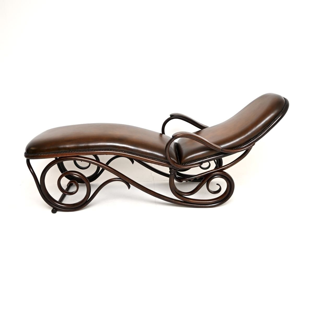 Antique Bentwood Leather Chaise Longue By Thonet photo furniture