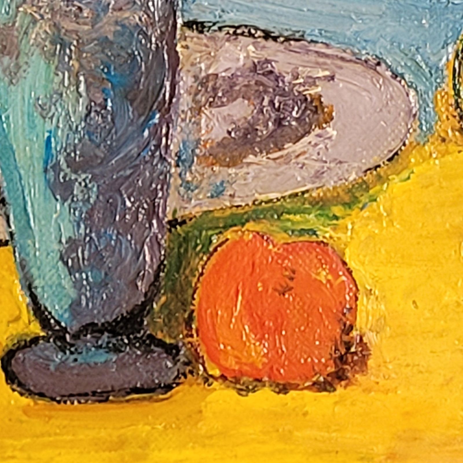 photo vinterior Cezanne Inspired Still Life. 'The Blue Vase". Oil On Board. 35cm X 30cm.1990 By Amaday