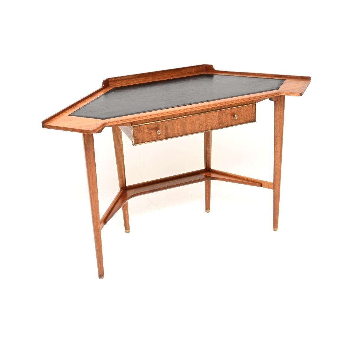 Vintage Mahogany Leather Top Corner Desk photo furniture