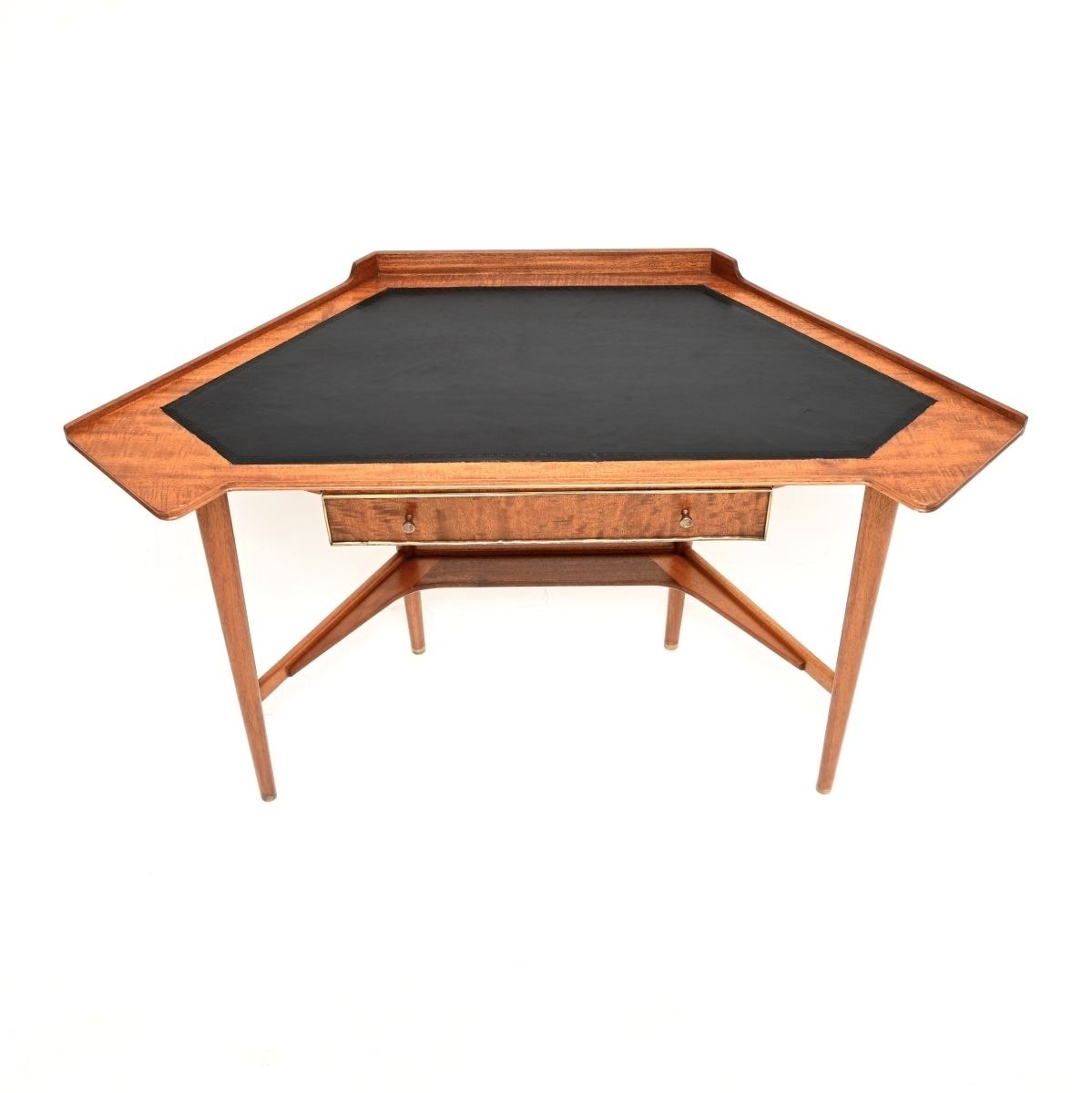 Vintage Mahogany Leather Top Corner Desk photo for sale