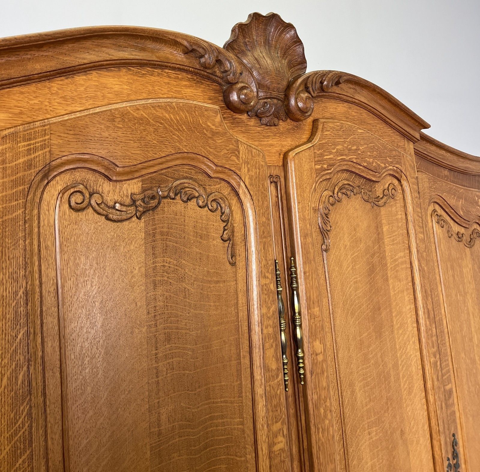 Wardrobe Vintage French Louis XVI Style Oak Four Door Carved Armoire Lot 4884 photo Furniture