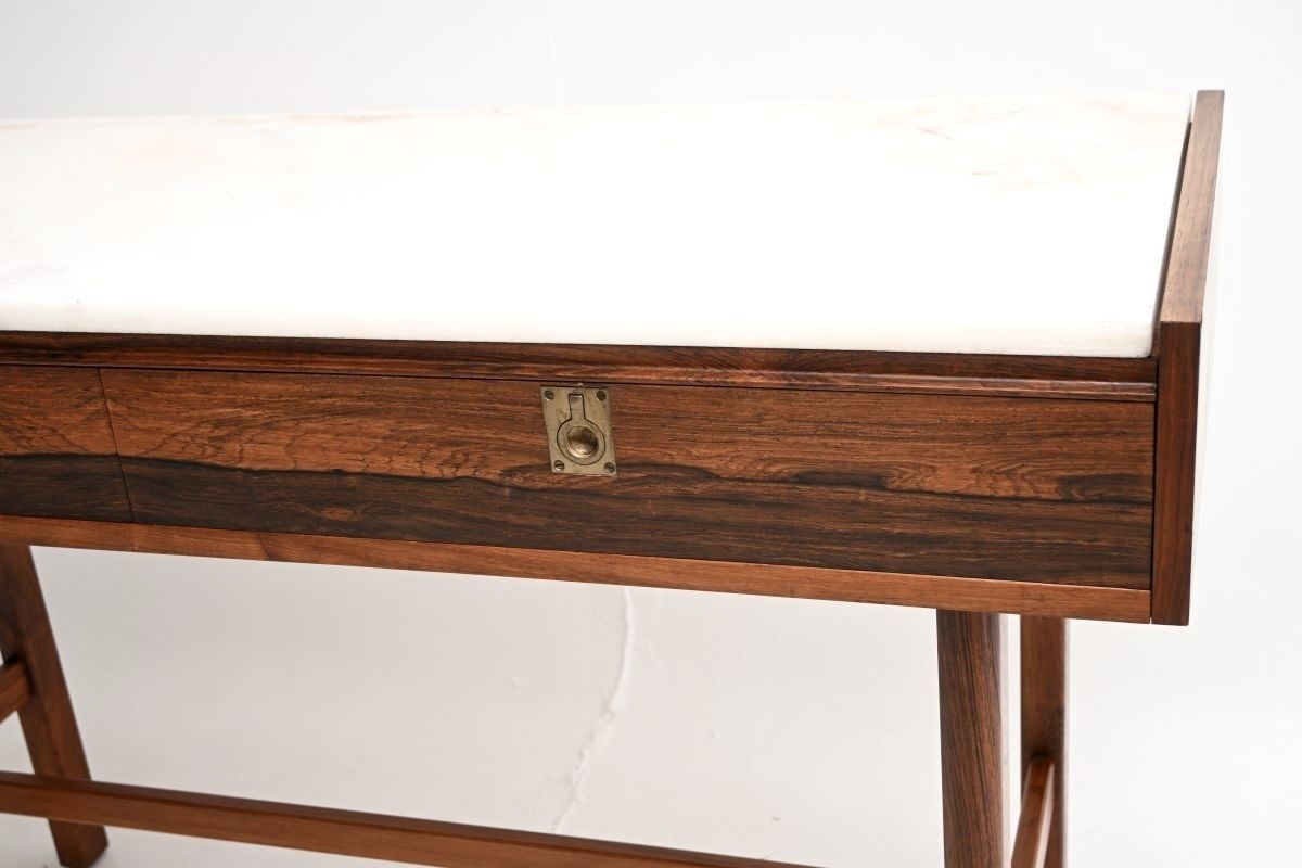 Vintage Rosewood Marble Top Console Table By Robert Heritage For Archie Shine photo Furniture