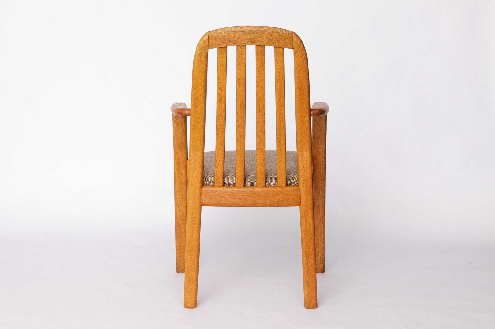 photo furniture Set Of 5 Dyrlund Oak Armchairs, Danish Mid Century Dining Chairs 1970s, Solid Oak Vintage Armchairs