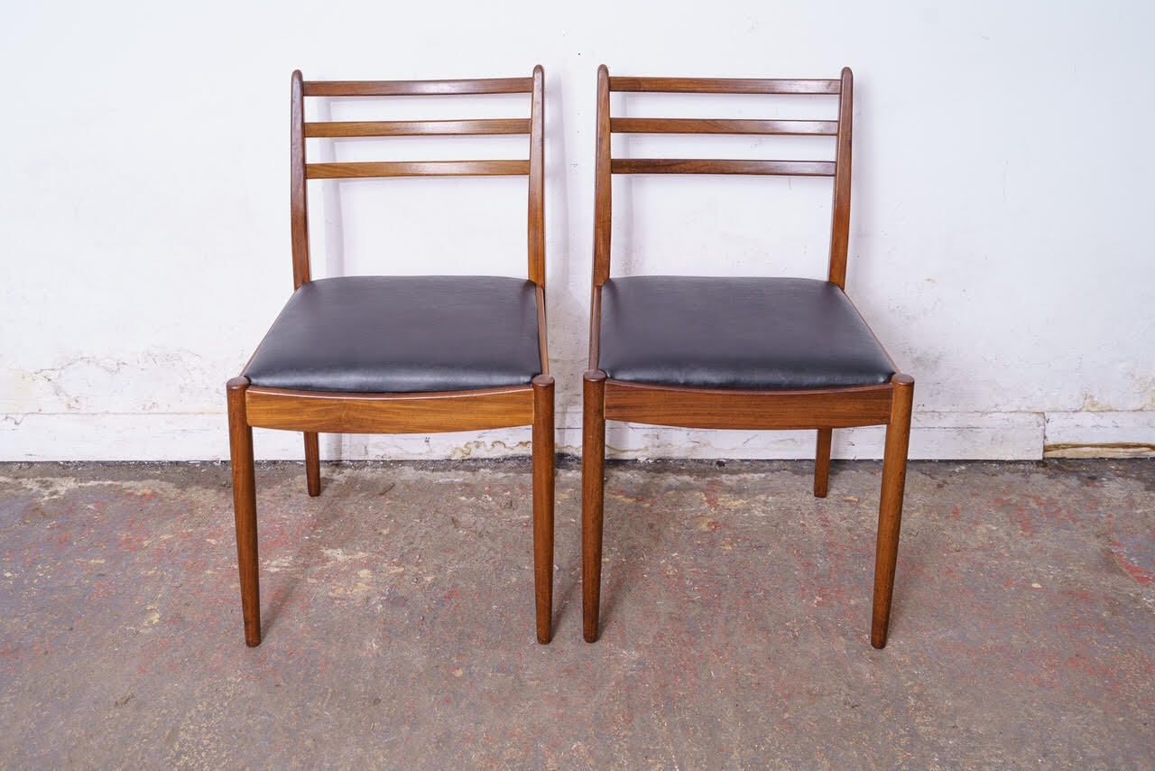 2 G Plan Mid Century Teak Dining Chairs, Newly Upholstered