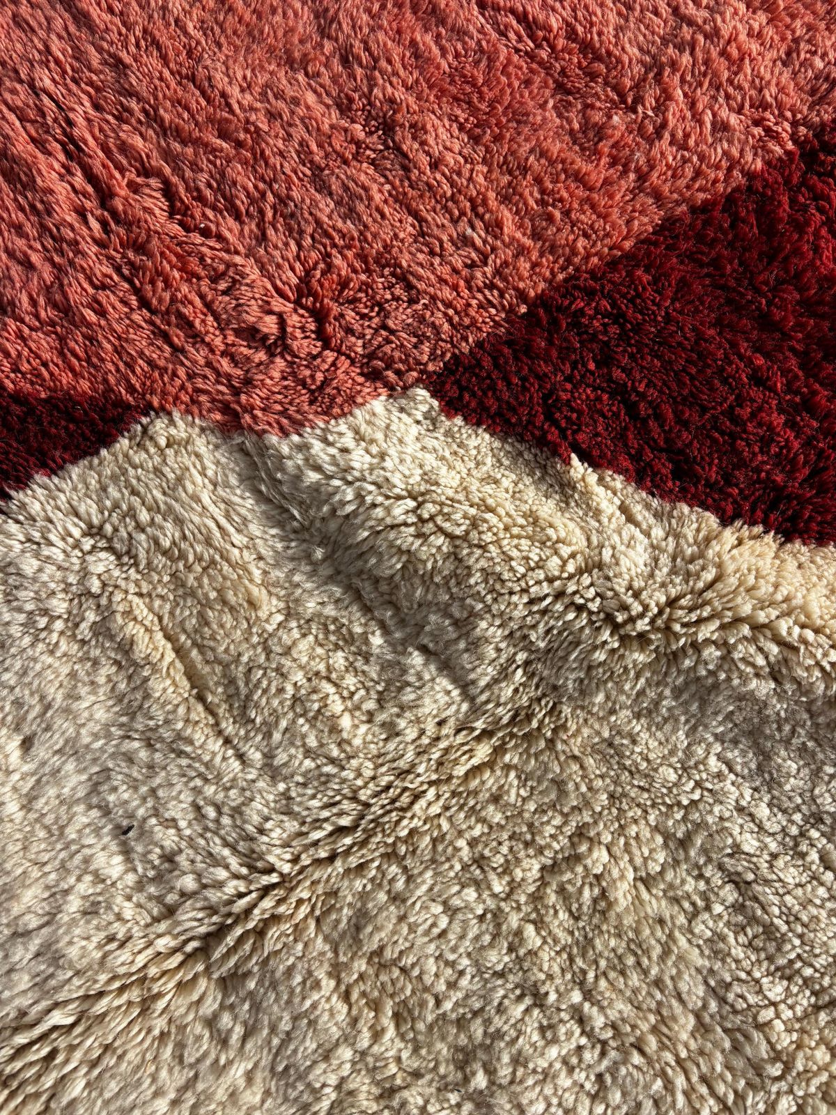 768.0 Square Moroccan Mrirt Rug Handmade Wool 190x200 Cm – Modern Berber Rug – Contemporary Moroccan Decor photo