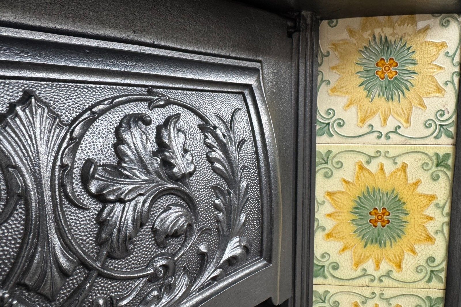 Reclaimed Victorian 19th Century Cast Iron Fireplace Grate photo buy