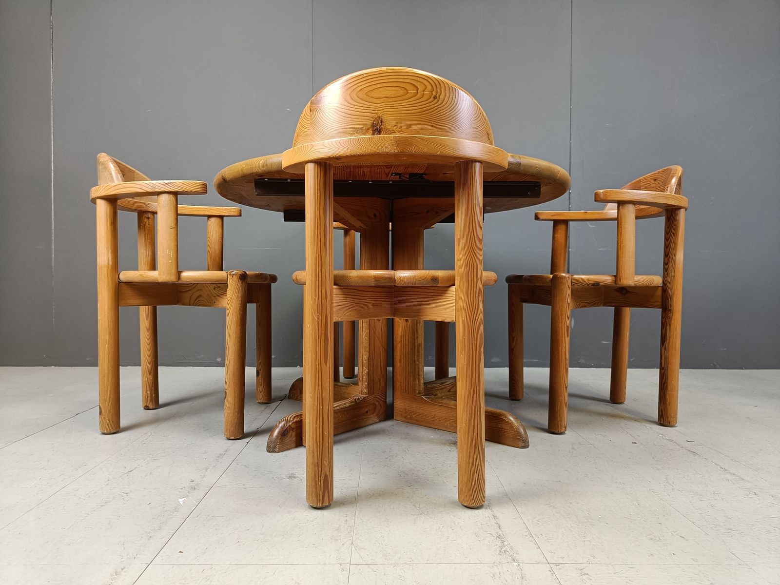 Rainer Daumiller Pine Wood Dining Set For Hirtshals Savvaerk   Set Of 4   1980s photo vinterior