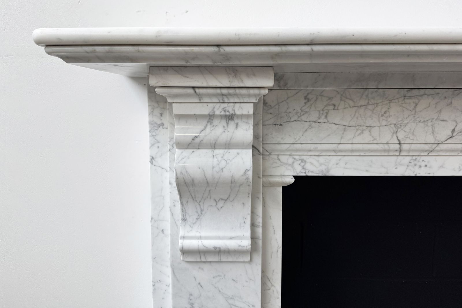 A Substantial Reclaimed Victorian Carrara Marble Fireplace Surround photo Home Fixtures