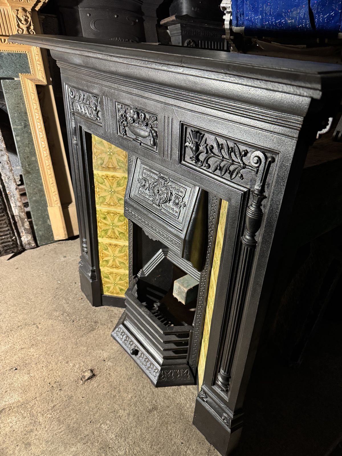 Cast Iron Victorian Tiled Combination Fireplace photo Home Fixtures