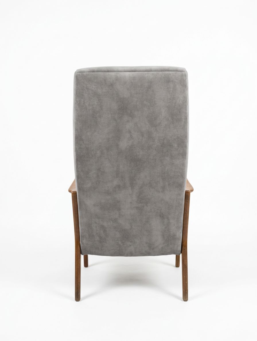 Mid‑Century Swedish High‑Back Lounge Chair & Footstool, Newly Reupholstered photo Furniture
